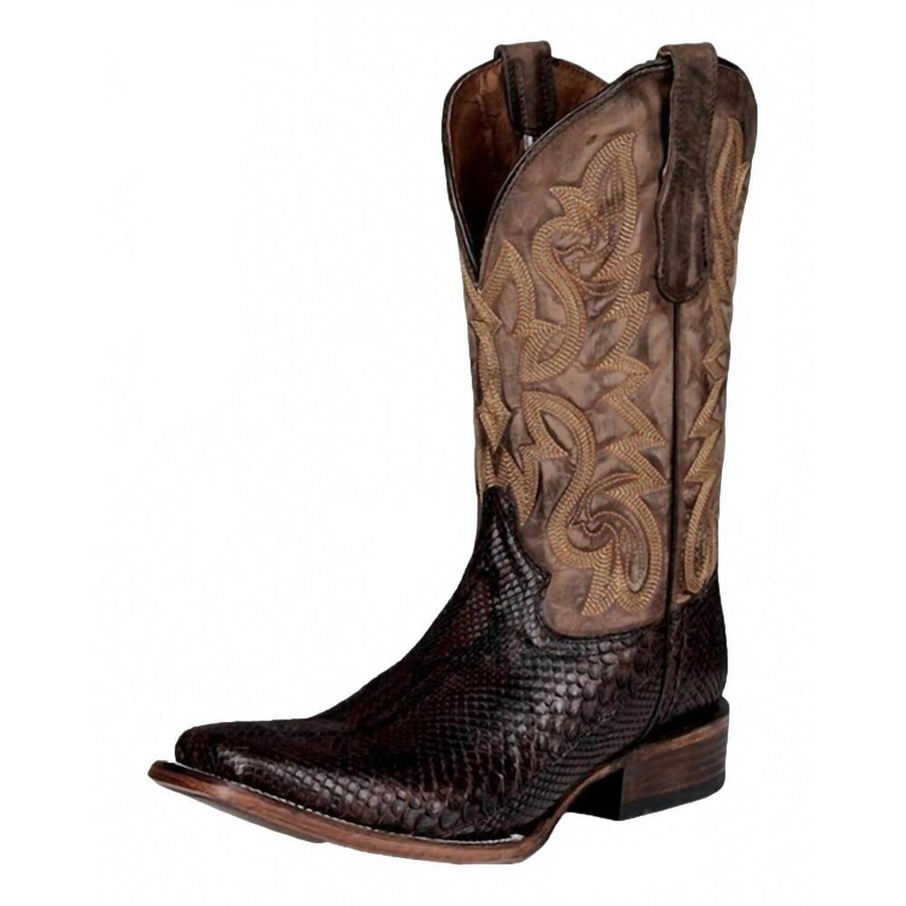 NEW CORRAL men's python cowboy boots in brown